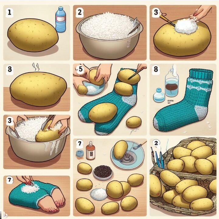 How to put potatoes in cloth