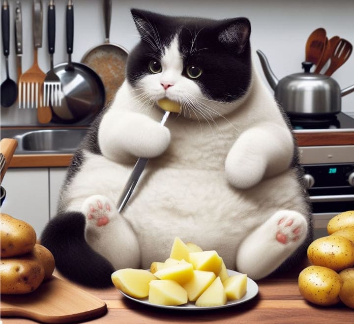 What are the benefits of potatoes for cats and it risks