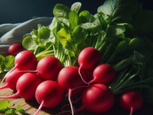esh radishes on a cutting board, symbolizing the benefits of radish for liver health.