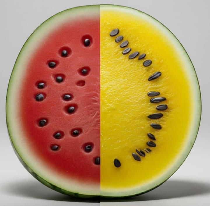 Yellow Watermelon vs. Regular Watermelon